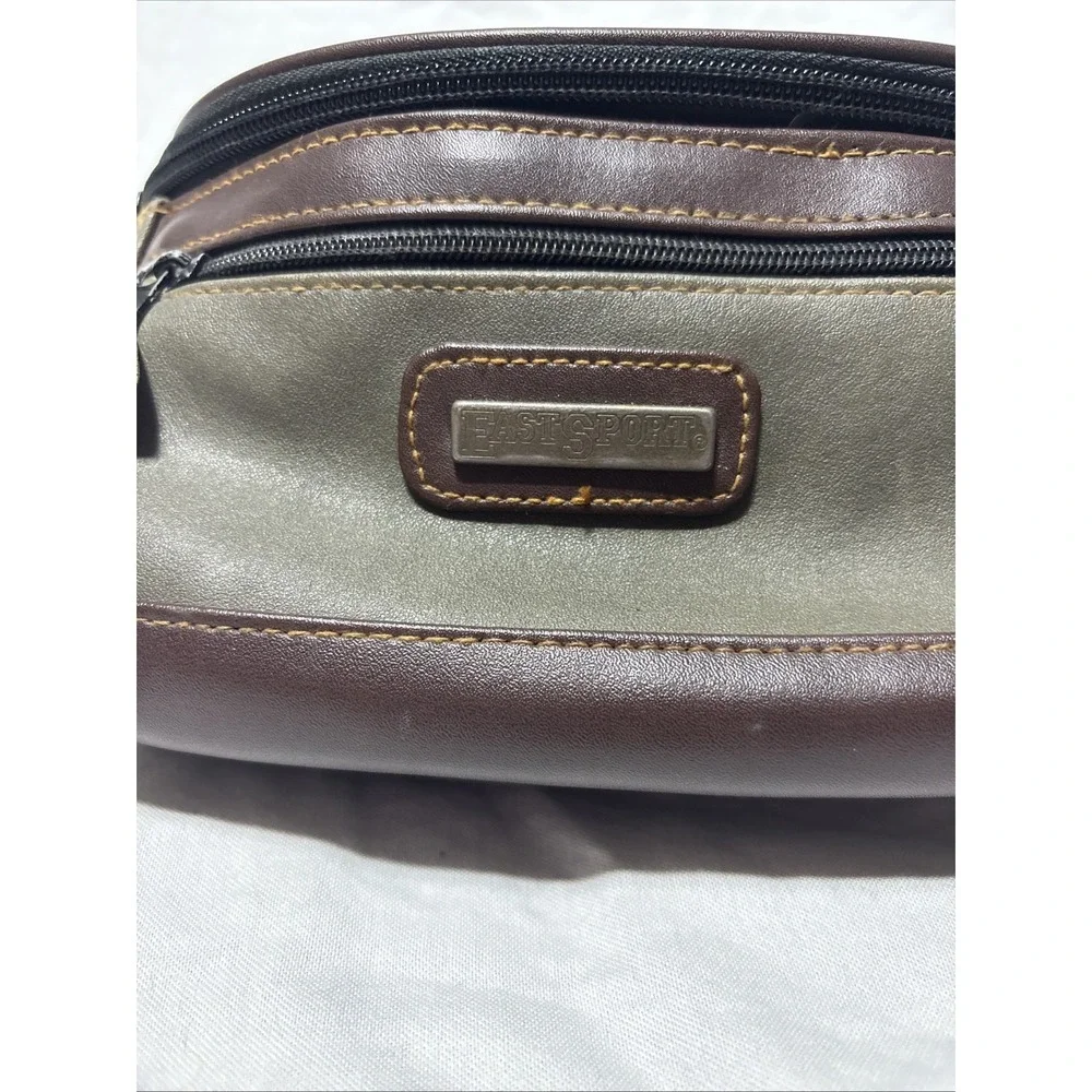 Eastport Fanny Pack Belt Bag Dark Green Adjust Strap Hiking Retro Vtg Leather